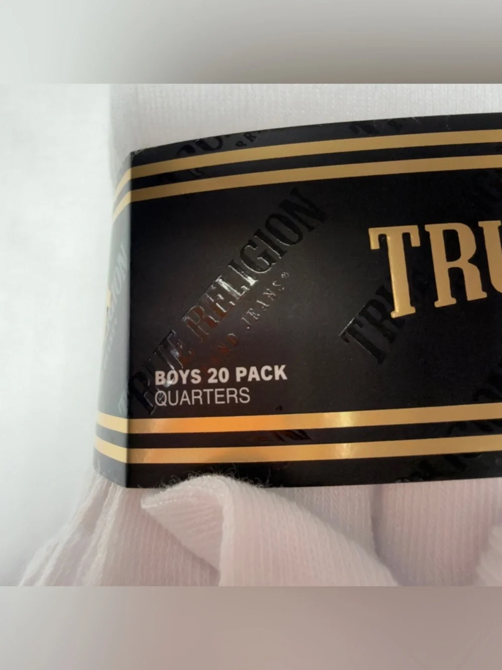 True Religion White Athletic Quarter Socks - Pack
